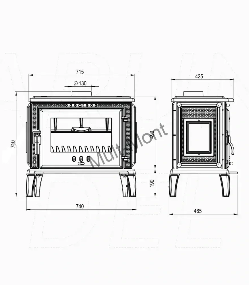 ARUNDEL 13 kW - liatinové krbové kachle