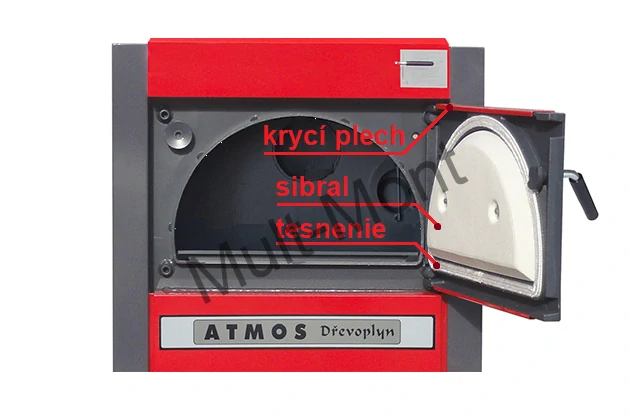 Vrchné dvierka na kotol Atmos KOMPLETNÉ - malé pravé S0201